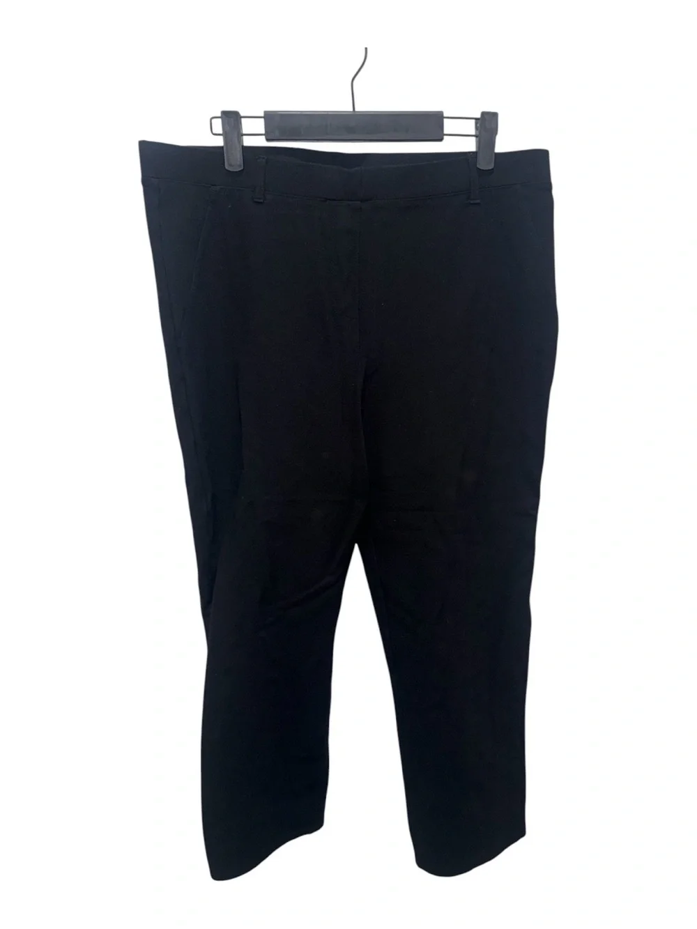Quince Black Pull On Stretch Straight Leg Cropped Pants XL Career Travel - Picture 3 of 6